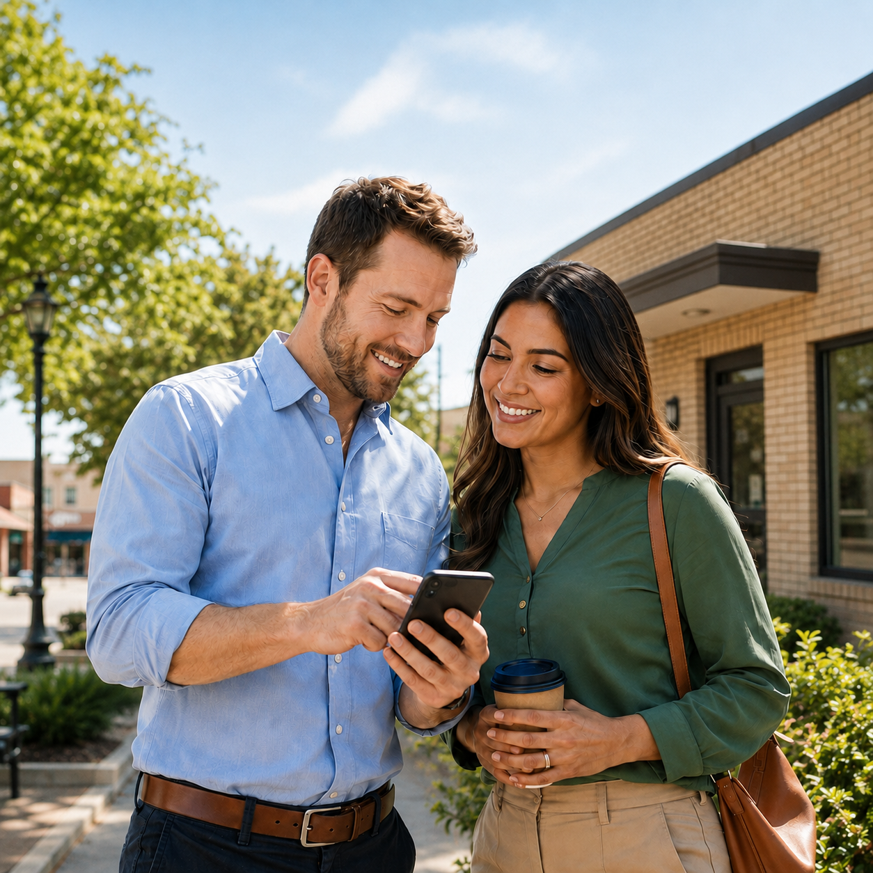 A couple on a phone
